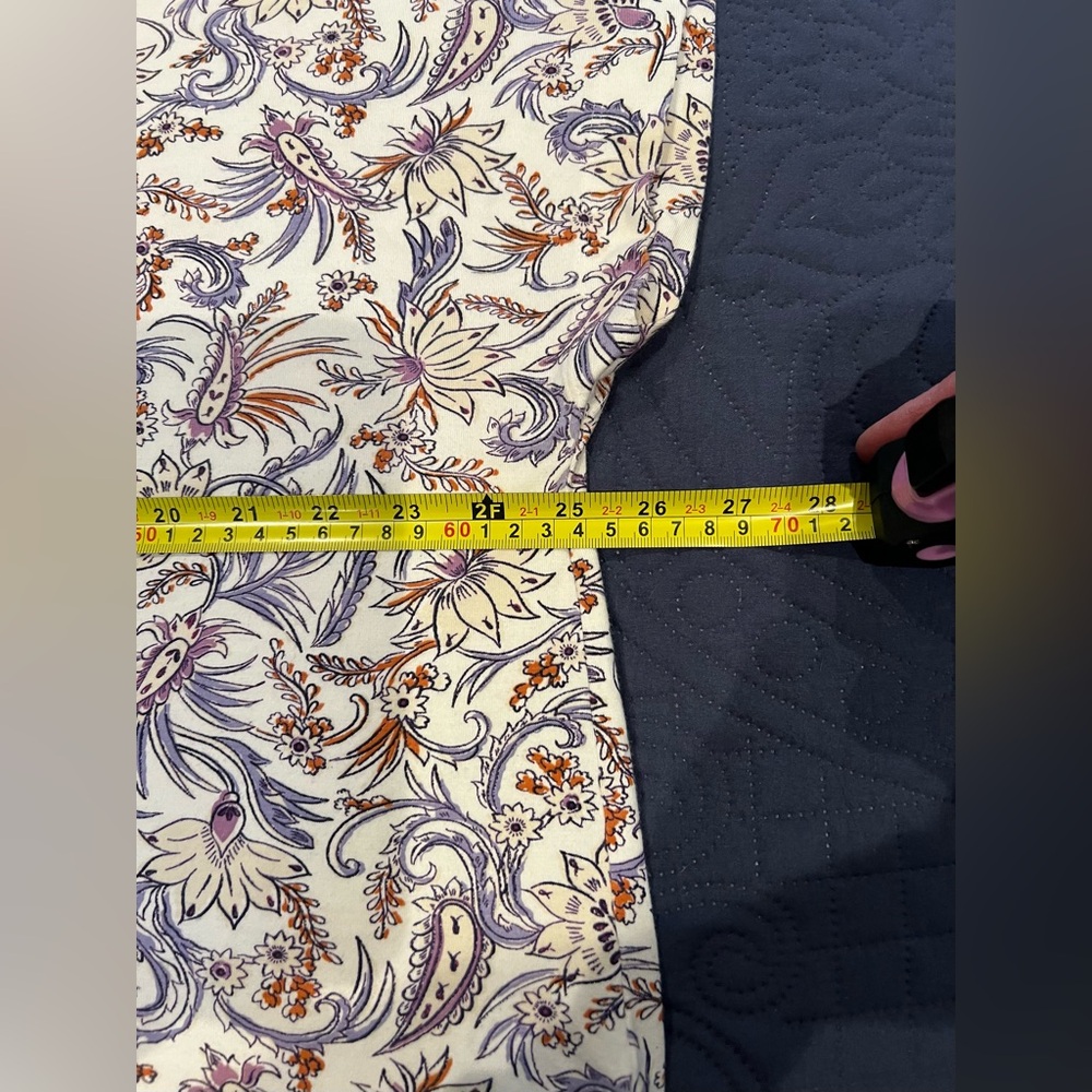 J. Jill Luxe Supima Pleat Back Tee Shirt Floral XL Petite EUC Floral - Picture 11 of 13